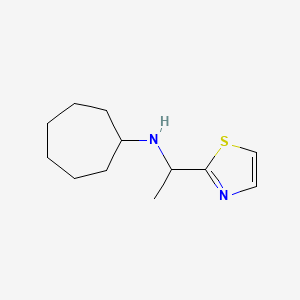 molecular formula C12H20N2S B13295735 N-[1-(1,3-thiazol-2-yl)ethyl]cycloheptanamine 