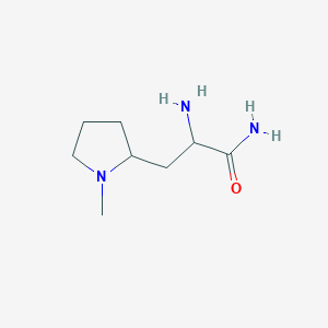 molecular formula C8H17N3O B13295763 2-Amino-3-(1-methylpyrrolidin-2-yl)propanamide 