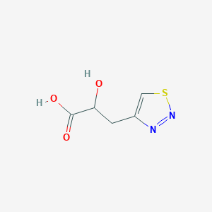 molecular formula C5H6N2O3S B13295794 2-Hydroxy-3-(1,2,3-thiadiazol-4-yl)propanoic acid 