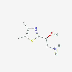 molecular formula C7H12N2OS B13295820 (1S)-2-Amino-1-(dimethyl-1,3-thiazol-2-yl)ethan-1-ol 