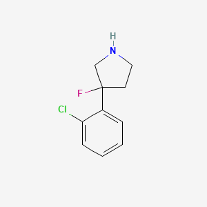 molecular formula C10H11ClFN B13295829 3-(2-Chlorophenyl)-3-fluoropyrrolidine 
