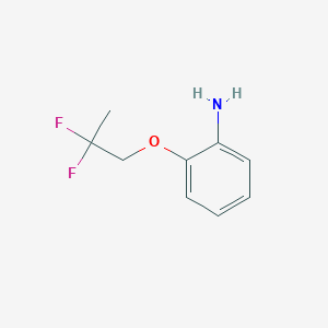 molecular formula C9H11F2NO B13295845 2-(2,2-Difluoropropoxy)aniline 