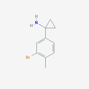 molecular formula C10H12BrN B13295912 1-(3-Bromo-4-methylphenyl)cyclopropan-1-amine 