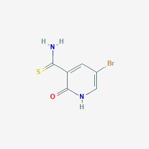 molecular formula C6H5BrN2OS B13295931 5-Bromo-2-hydroxypyridine-3-carbothioamide 