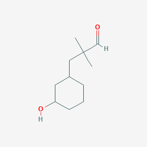 molecular formula C11H20O2 B13296032 3-(3-Hydroxycyclohexyl)-2,2-dimethylpropanal 