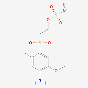 molecular formula C10H15NO7S2 B1329604 2-((4-Amino-5-methoxy-2-methylphenyl)sulfonyl)ethyl hydrogen sulfate CAS No. 21635-69-8