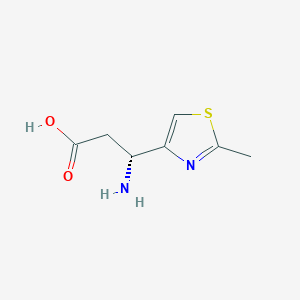 molecular formula C7H10N2O2S B13296054 (3R)-3-Amino-3-(2-methyl(1,3-thiazol-4-YL))propanoic acid 