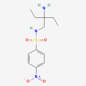 molecular formula C12H19N3O4S B13296067 N-(2-Amino-2-ethylbutyl)-4-nitrobenzene-1-sulfonamide 