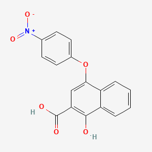 molecular formula C17H11NO6 B1329607 1-Hydroxy-4-(4-nitrophenoxy)-2-naphthoic acid CAS No. 21894-06-4