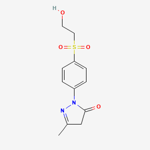 molecular formula C12H14N2O4S B1329609 3H-Pyrazol-3-one, 2,4-dihydro-2-[4-[(2-hydroxyethyl)sulfonyl]phenyl]-5-methyl- CAS No. 21951-34-8