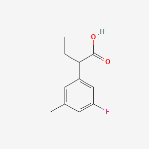 molecular formula C11H13FO2 B13296115 2-(3-Fluoro-5-methylphenyl)butanoic acid 