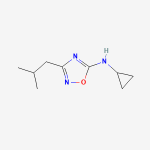 molecular formula C9H15N3O B13296164 N-cyclopropyl-3-(2-methylpropyl)-1,2,4-oxadiazol-5-amine 