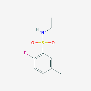 molecular formula C9H12FNO2S B13296184 N-Ethyl-2-fluoro-5-methylbenzene-1-sulfonamide 