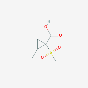 molecular formula C6H10O4S B13296191 1-Methanesulfonyl-2-methylcyclopropane-1-carboxylic acid 