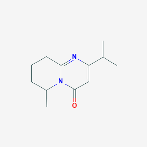 molecular formula C12H18N2O B13296224 6-Methyl-2-(propan-2-yl)-4H,6H,7H,8H,9H-pyrido[1,2-a]pyrimidin-4-one 