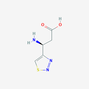 molecular formula C5H7N3O2S B13296267 (3S)-3-Amino-3-(1,2,3-thiadiazol-4-yl)propanoic acid 