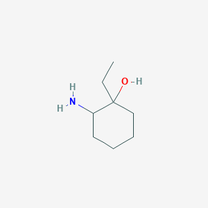 molecular formula C8H17NO B13296363 2-Amino-1-ethylcyclohexan-1-OL 