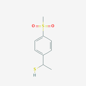 molecular formula C9H12O2S2 B13296431 1-(4-Methanesulfonylphenyl)ethane-1-thiol 