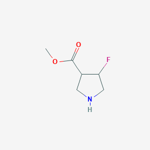molecular formula C6H10FNO2 B13296437 Methyl 4-fluoropyrrolidine-3-carboxylate 