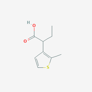 molecular formula C9H12O2S B13296443 2-(2-Methylthiophen-3-yl)butanoic acid 