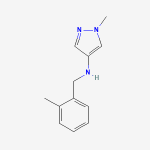 molecular formula C12H15N3 B13296516 1-Methyl-N-[(2-methylphenyl)methyl]-1H-pyrazol-4-amine 