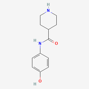 molecular formula C12H16N2O2 B13296529 N-(4-hydroxyphenyl)piperidine-4-carboxamide 