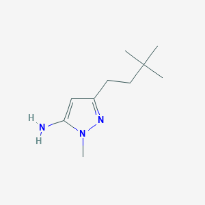 molecular formula C10H19N3 B13296556 3-(3,3-Dimethylbutyl)-1-methyl-1H-pyrazol-5-amine 