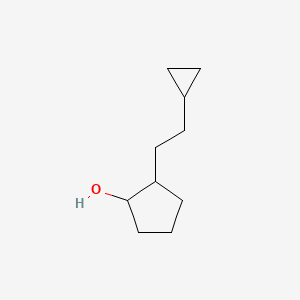 molecular formula C10H18O B13296564 2-(2-Cyclopropylethyl)cyclopentan-1-ol 