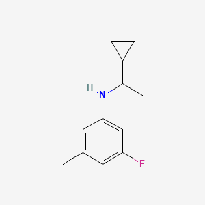 molecular formula C12H16FN B13296592 N-(1-cyclopropylethyl)-3-fluoro-5-methylaniline 