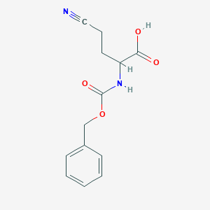 molecular formula C13H14N2O4 B13296605 2-{[(Benzyloxy)carbonyl]amino}-4-cyanobutanoic acid 