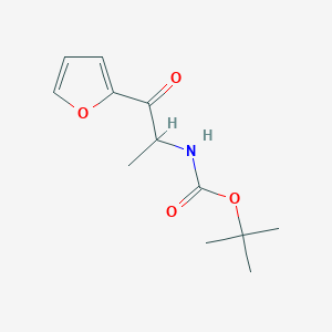 molecular formula C12H17NO4 B13296651 tert-Butyl N-[1-(furan-2-yl)-1-oxopropan-2-yl]carbamate 