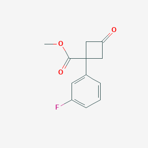 molecular formula C12H11FO3 B13296675 Methyl 1-(3-fluorophenyl)-3-oxocyclobutane-1-carboxylate 
