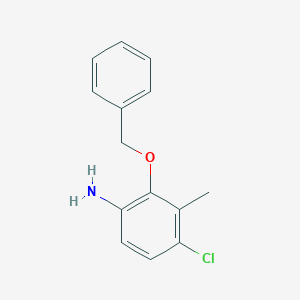 molecular formula C14H14ClNO B13296714 2-(Benzyloxy)-4-chloro-3-methylaniline 