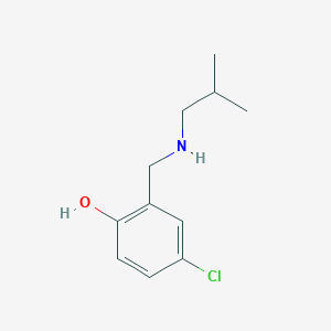 molecular formula C11H16ClNO B13296734 4-Chloro-2-{[(2-methylpropyl)amino]methyl}phenol 