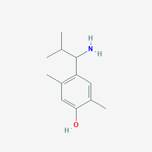molecular formula C12H19NO B13296738 4-(1-Amino-2-methylpropyl)-2,5-dimethylphenol 