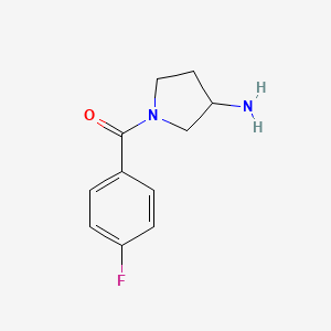 molecular formula C11H13FN2O B13296753 1-(4-Fluorobenzoyl)pyrrolidin-3-amine 