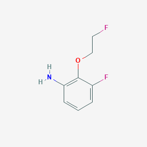 molecular formula C8H9F2NO B13296855 3-Fluoro-2-(2-fluoroethoxy)aniline 