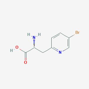 molecular formula C8H9BrN2O2 B13296857 (2R)-2-amino-3-(5-bromopyridin-2-yl)propanoic acid 
