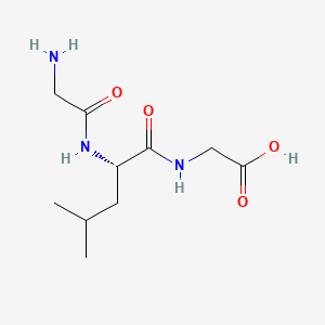molecular formula C10H19N3O4 B1329686 N-(N-Glycyl-L-leucyl)glycine CAS No. 2576-67-2