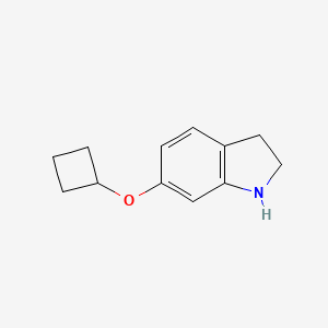 molecular formula C12H15NO B13296860 6-Cyclobutoxy-2,3-dihydro-1H-indole 