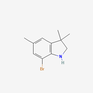 molecular formula C11H14BrN B13296924 7-Bromo-3,3,5-trimethyl-2,3-dihydro-1H-indole 