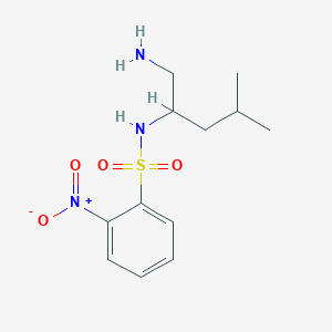 molecular formula C12H19N3O4S B13296978 N-(1-Amino-4-methylpentan-2-yl)-2-nitrobenzene-1-sulfonamide 