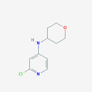 molecular formula C10H13ClN2O B13297034 2-chloro-N-(oxan-4-yl)pyridin-4-amine 