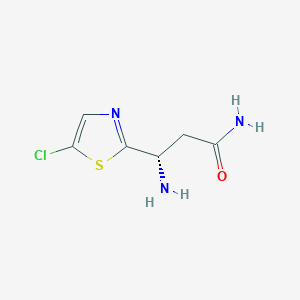 molecular formula C6H8ClN3OS B13297048 (3S)-3-Amino-3-(5-chloro-1,3-thiazol-2-yl)propanamide 
