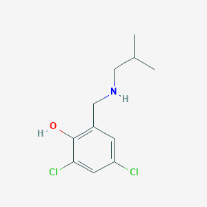 molecular formula C11H15Cl2NO B13297054 2,4-Dichloro-6-{[(2-methylpropyl)amino]methyl}phenol 