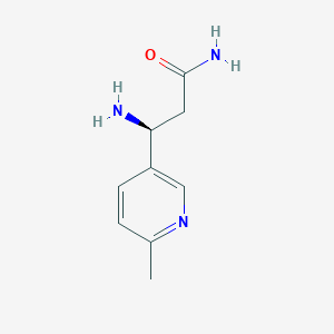 molecular formula C9H13N3O B13297090 (3S)-3-Amino-3-(6-methylpyridin-3-yl)propanamide 