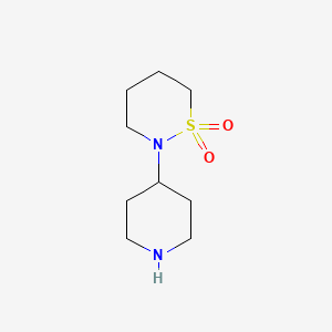 molecular formula C9H18N2O2S B13297104 2-(Piperidin-4-yl)-1lambda6,2-thiazinane-1,1-dione 