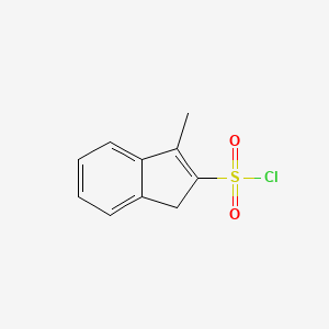 molecular formula C10H9ClO2S B13297112 3-methyl-1H-indene-2-sulfonyl chloride 