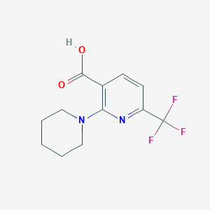 molecular formula C12H13F3N2O2 B13297148 2-(Piperidin-1-yl)-6-(trifluoromethyl)nicotinic acid CAS No. 184956-71-6