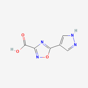 molecular formula C6H4N4O3 B13297165 5-(1H-pyrazol-4-yl)-1,2,4-oxadiazole-3-carboxylic acid 